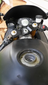 2003 Kawasaki Ninja Motorcycle Gas cap must be picked open to remove.